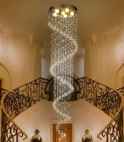 Indoor Luxury Decorative Living Room Pendant Light Dimming Lighting Villa Stairs Led Crystal Chandelier