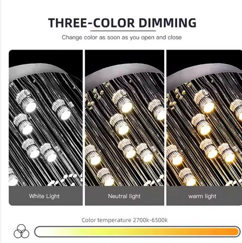 Indoor Luxury Decorative Living Room Pendant Light Dimming Lighting Villa Stairs Led Crystal Chandelier