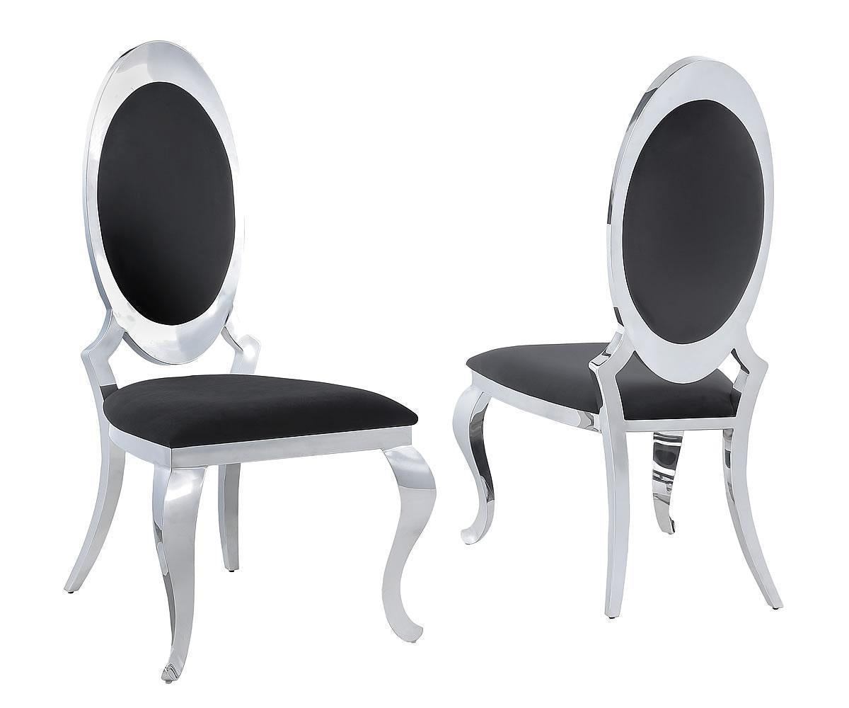 Celeste (White) with Divina Set Blk/WT Chairs(5 Pcs Set)