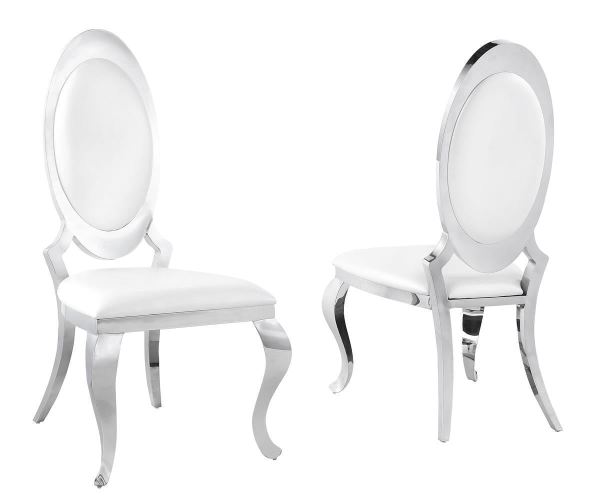 Celeste (White) with Divina Set Blk/WT Chairs(5 Pcs Set)