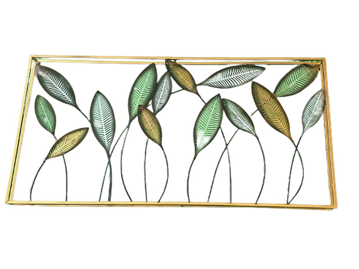 Gold and Teel Leaf Wall Decor