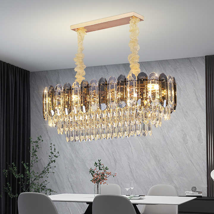 Luxury Modern Gold Round Crystal Chandelier Indoor Living Room Hanging Lighting for Hotel Bedroom Pendant Lights