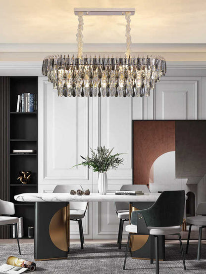 Luxury Pendant Light Gold Hanging Lamp Home Decor Modern K9 Crystal Chandelier