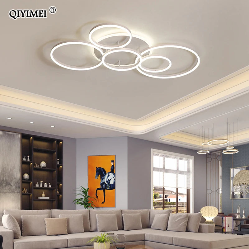 Gold White Modern LED Chandelier Lighting For Living Study Room Lights Indoor Lamps Parlor Foyer Lustres Chandeliers Luminaire