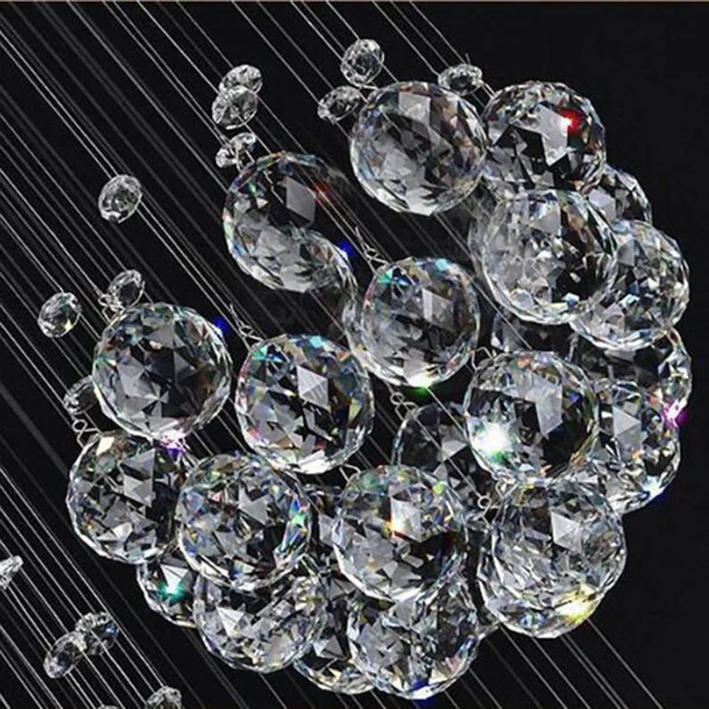 Modern Large Chandelier 13PCS Lustre Crystal Ball Design Chandeliers Large Lustres De Cristal Lights D80xH300cm Guarantee 100%