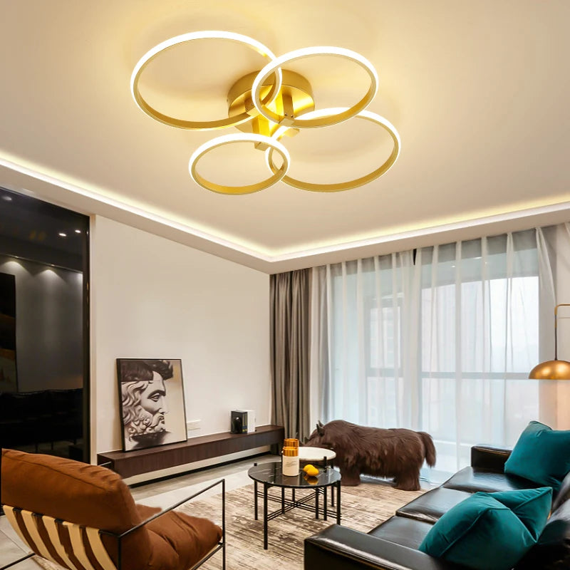 NEO Gleam Living Room Bedroom Study Room Ceiling Lights Modern led ceiling lamp 90-260V Home Lighting light Fixtures Gold Color