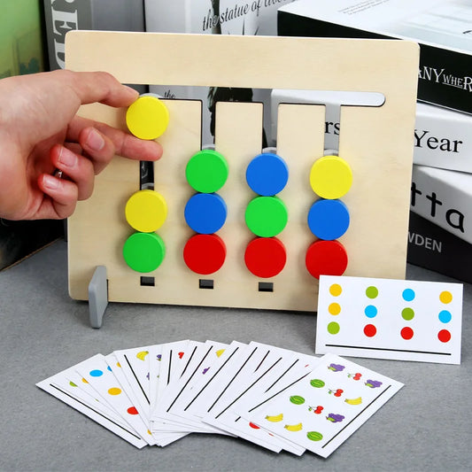 Colors and Fruits Double Sided Matching Game Logical Reasoning Training Kids Educational Toys Children Wooden Toy Montessori Toy