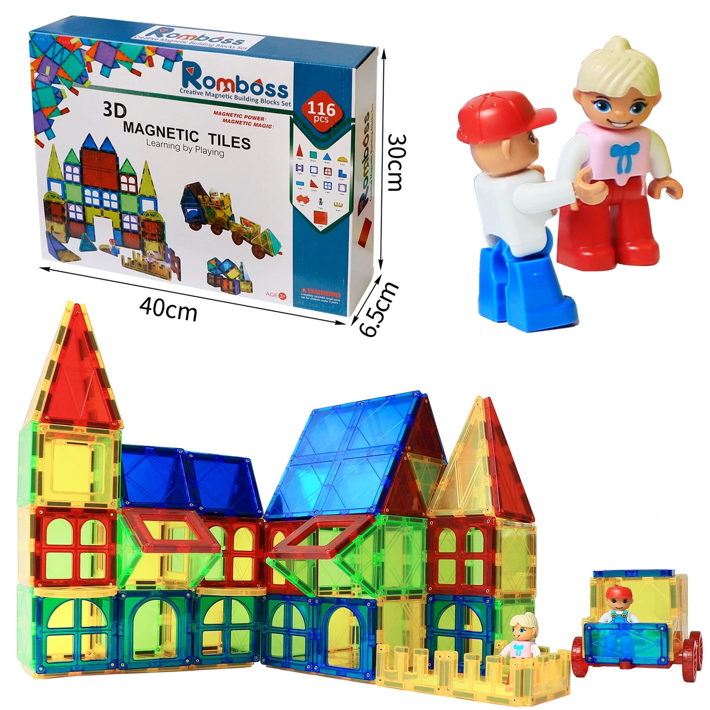 116 Pieces Magnetic Building Blocks Set Magnet Construction Games Set Magnetic Tiles Educational Toys for Children