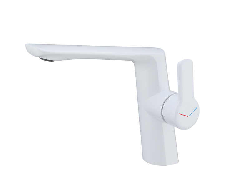 Modern Luxury White Brass Bathroom Faucet Hot and Cold Basin Mixer for Hotels and Luxury Bathrooms