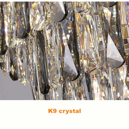 Luxury Pendant Light Gold Hanging Lamp Home Decor Modern K9 Crystal Chandelier