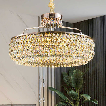High-end Modern Luxury Gold Pendant Lighting Round Home Decoration Crystal Chandelie