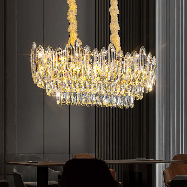 Modern Luxury Round Ceiling Lighting Led Crystal Chandelier Pendant Lamp