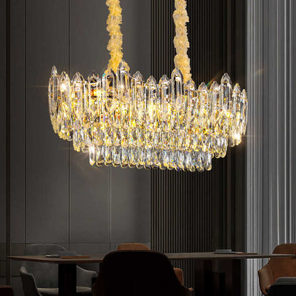 Modern Luxury Round Ceiling Lighting Led Crystal Chandelier Pendant Lamp