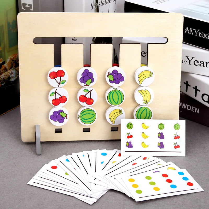 Colors and Fruits Double Sided Matching Game Logical Reasoning Training Kids Educational Toys Children Wooden Toy Montessori Toy