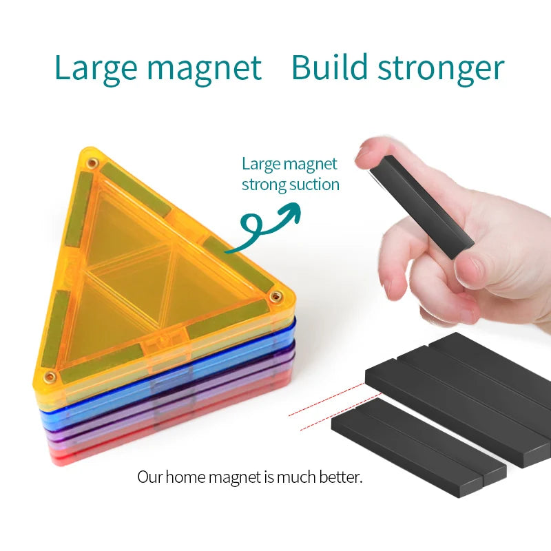 26PCS Magnetic Blocks Tiles Big Size Building Construction Games Magnet STEM DIY Educational Toys for Children