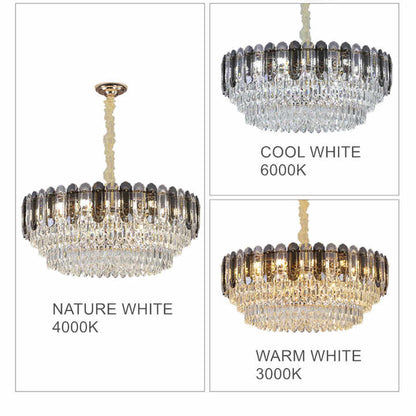 Luxury Modern Gold Round Crystal Chandelier Indoor Living Room Hanging Lighting for Hotel Bedroom Pendant Lights