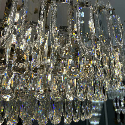 Modern Luxury Round Ceiling Lighting Led Crystal Chandelier Pendant Lamp