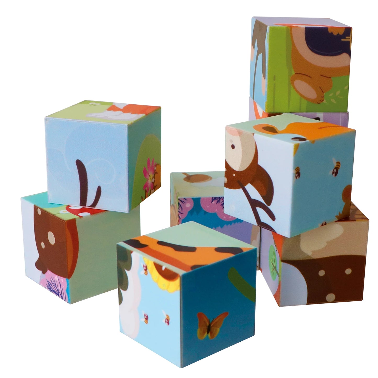 Montessori Magnetic Blocks Plastic Cubes Toys 9PCS Animals Magnetic Puzzle Cubes Educational Puzzle Toys For Kids Boys Girls