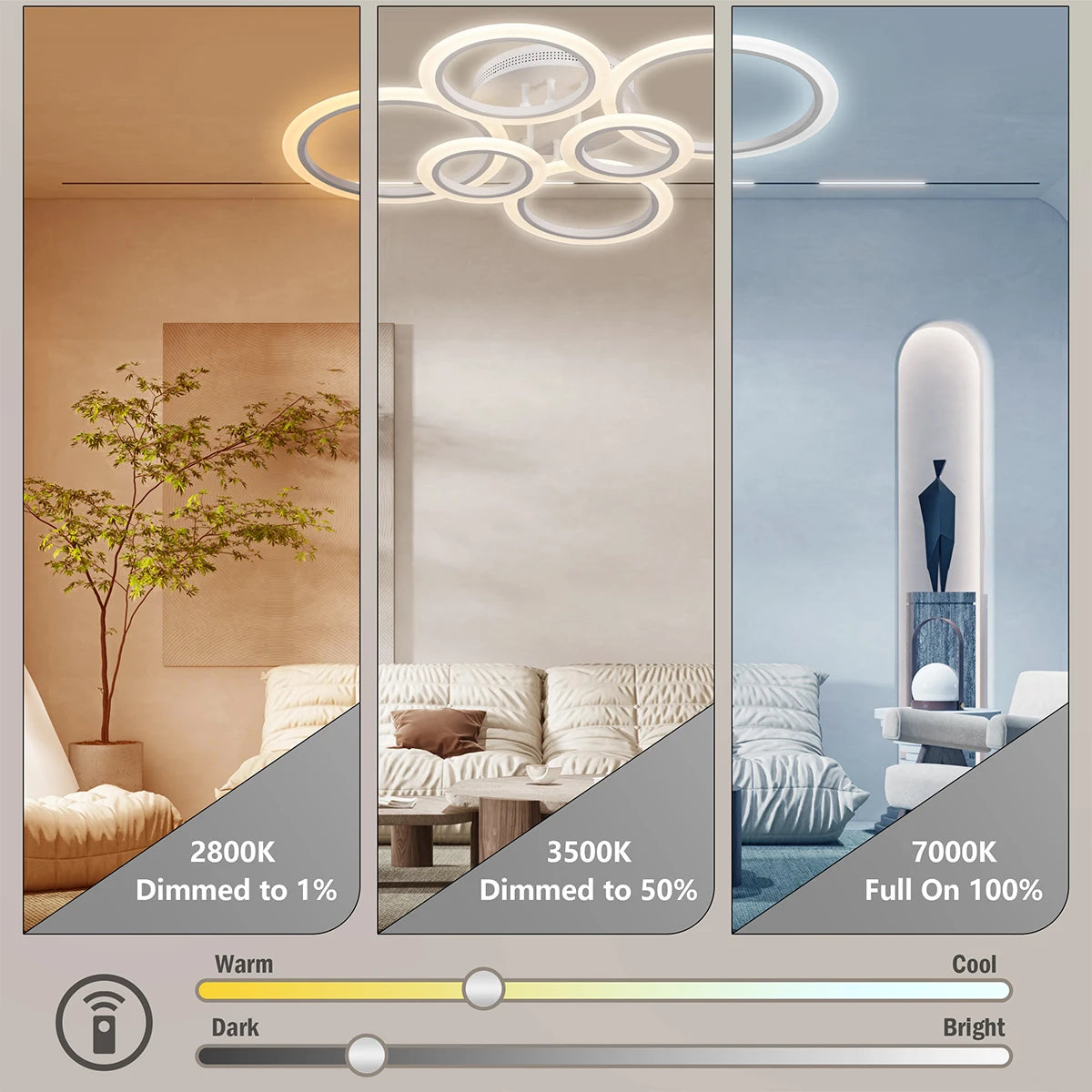 Modern Smart LED Ceiling Lights Indoor Lighting Lamp Mobile APP/ Remote Control Stepless Dimming For Living Room Bedroom Kitchen