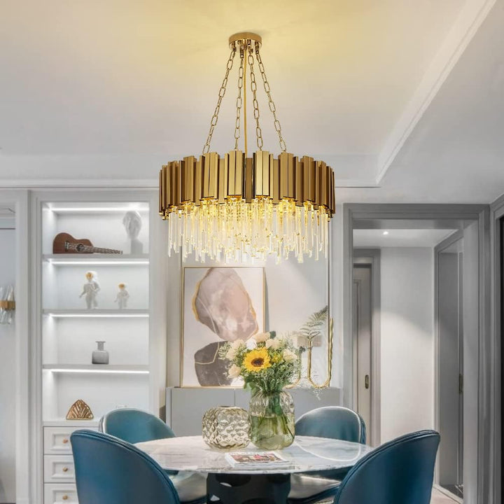 Bedroom Pendant Light Fixtures Lighting Luxury Gold Led Modern K9 Crystal Chandeliers