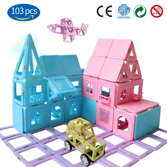 Magnetic Building Blocks Kids DIY Game Toy Magnetic Construction Set Montessori Educational Toys for Children Gifts