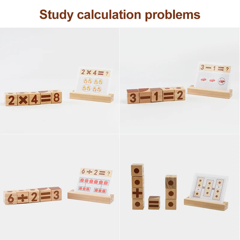 Magplayer Children Educational Wood Toys Magnetic Arabic Numbers Wooden Cubes Magnetic Blocks Toys For Kids Learning Gifts