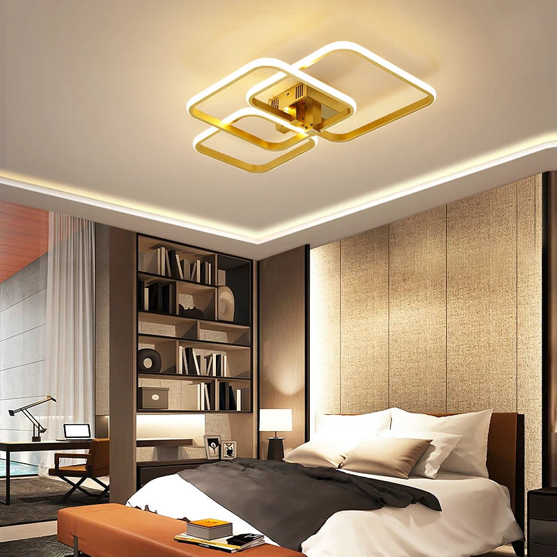 NEO Gleam Living Room Bedroom Study Room Ceiling Lights Modern led ceiling lamp 90-260V Home Lighting light Fixtures Gold Color