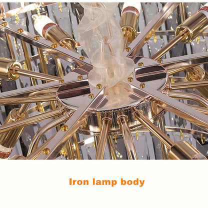 Luxury Pendant Light Gold Hanging Lamp Home Decor Modern K9 Crystal Chandelier