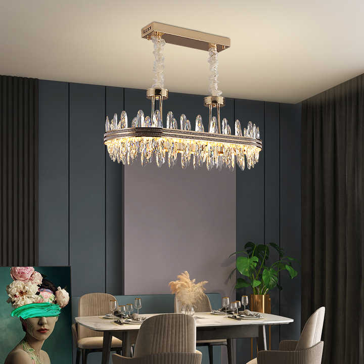 Modern Luxury Chandelier Lamps Kitchen Lighting Decorative High Ceiling Living Room Crystal Pendant Light