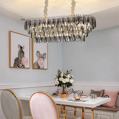 Luxury Pendant Light Gold Hanging Lamp Home Decor Modern K9 Crystal Chandelier