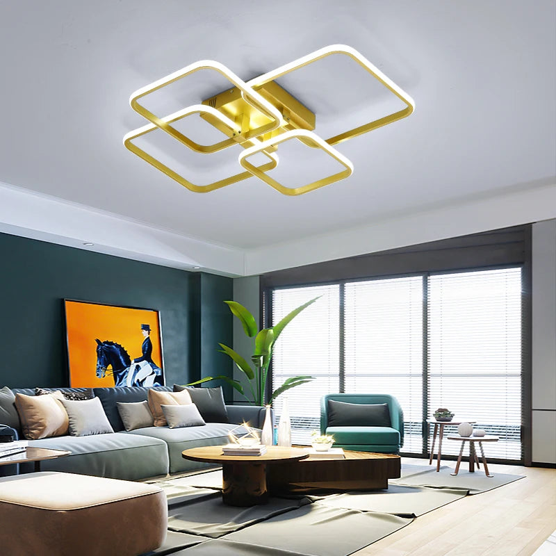 NEO Gleam Living Room Bedroom Study Room Ceiling Lights Modern led ceiling lamp 90-260V Home Lighting light Fixtures Gold Color