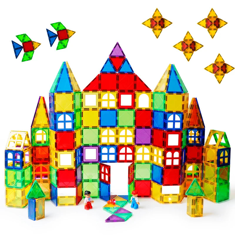 100PCS Big Size Magnetic Building Blocks Constructor Set Kids Magnet Tiles Educational Toys for Children Gifts