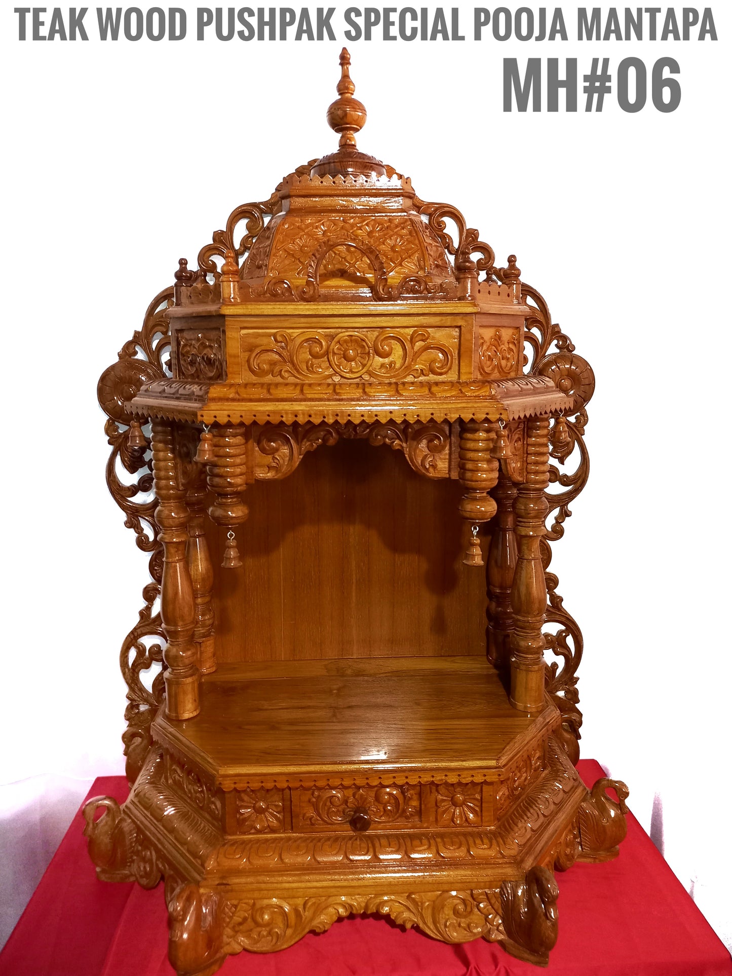 TEAK WOOD PUSPAK SPECIAL POOJA MANDIR A06