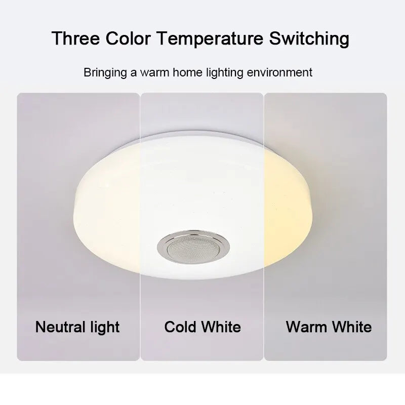 Modern Ceiling Lamps RGB Dimming Home Lighting APP Bluetooth Music Light 42W 60W Smart Ceiling Lights With Remote Control AC220V