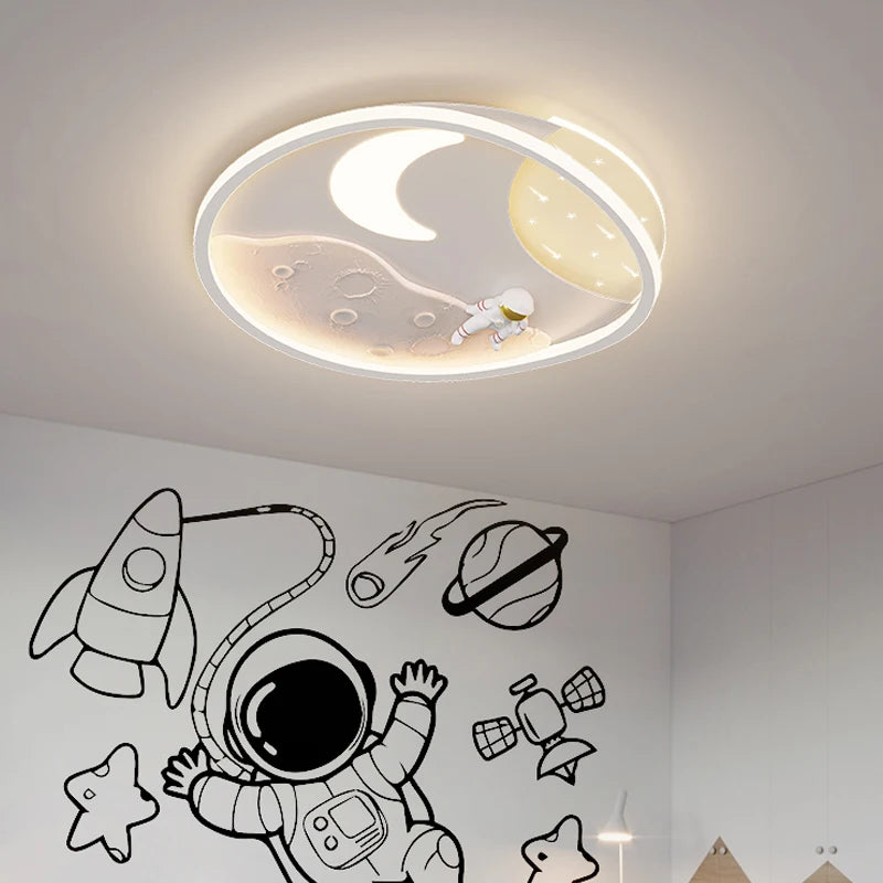 2023 Ceiling Lamps Kids Bedroom Modern Astronaut Spaceman Led Ceiling Light Boys Girls Room Study Cartoon Chandeliers Lighting