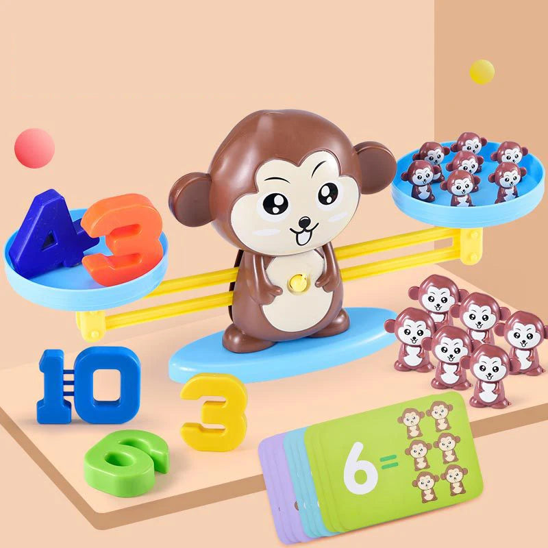 Monkey Balance Scale Montessori Toys for Kids Children Learning Counting Number Cool Math Game Baby Development Educational Toys