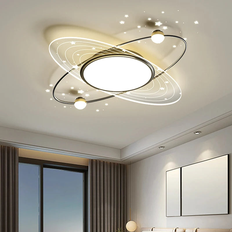 New Modern Led Ceiling Lamps For Room Kitchen Black Acrylic Luxury Round Chandeliers Remote Control Study Bedroom Ceiling Lights