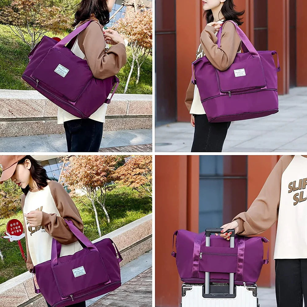 Folding Travel Bags Waterproof Tote Travel Luggage Bags for Women 2024 Large Capacity Multifunctional Travel Duffle Bags Handbag