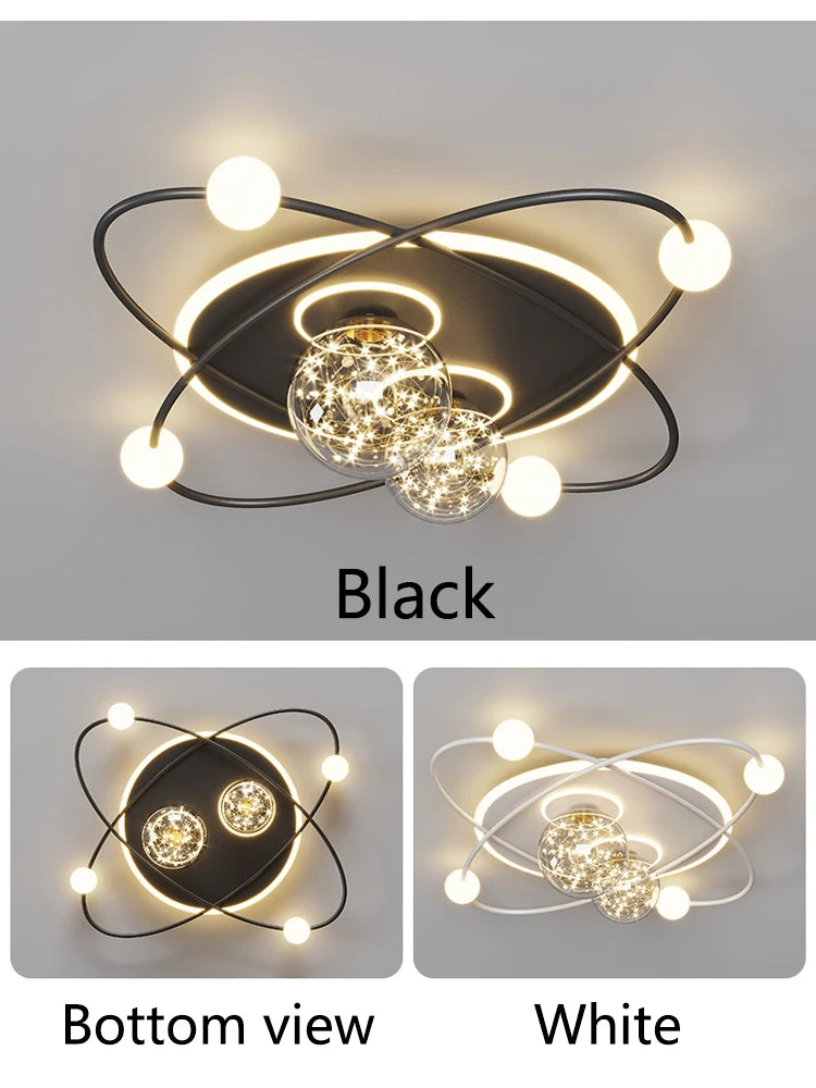 Nordic Rings Led Chandelier Lights For Living Room Bedroom Study Home Modern Ceiling Mounted Lighting Indoor Lamps Gypsophila