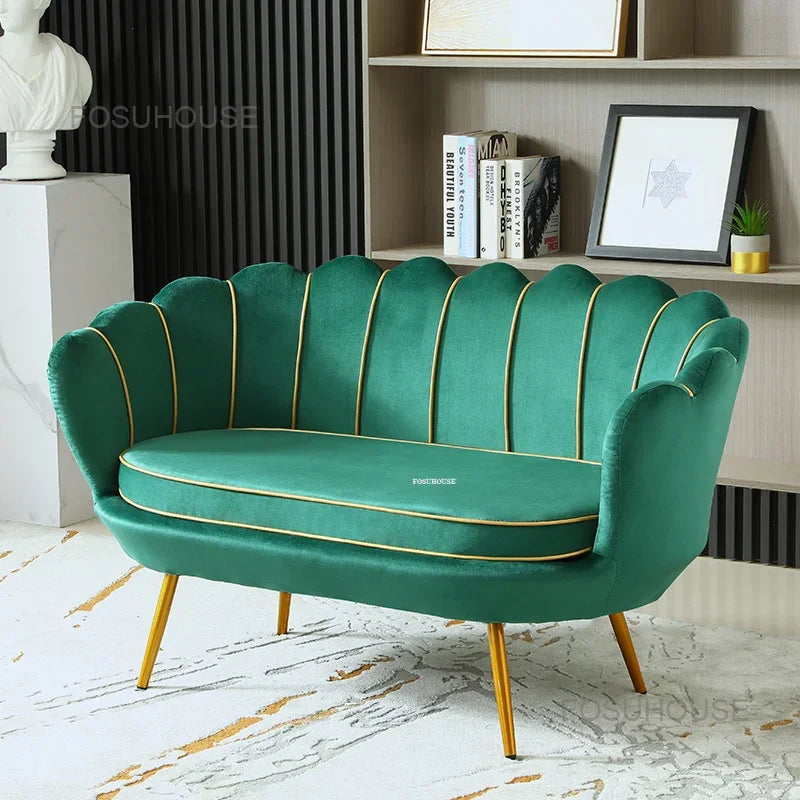 Nordic Flannel Living Room Sofas Beauty Salon Living Room Chair Home Furniture Light Luxury Clothing Cloth Single Sofa Custom