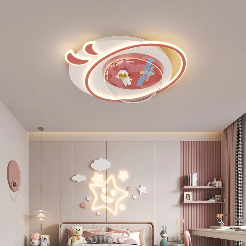 Modern Style Led Ceiling Light Children's Room Astronaut Creative Ceiling Chandeliers Kitchen Study Room 60cm Bedroom Lighting