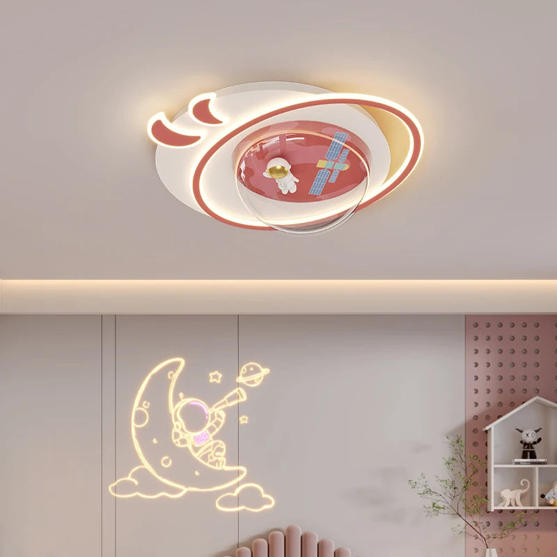 Modern Style Led Ceiling Light Children's Room Astronaut Creative Ceiling Chandeliers Kitchen Study Room 60cm Bedroom Lighting