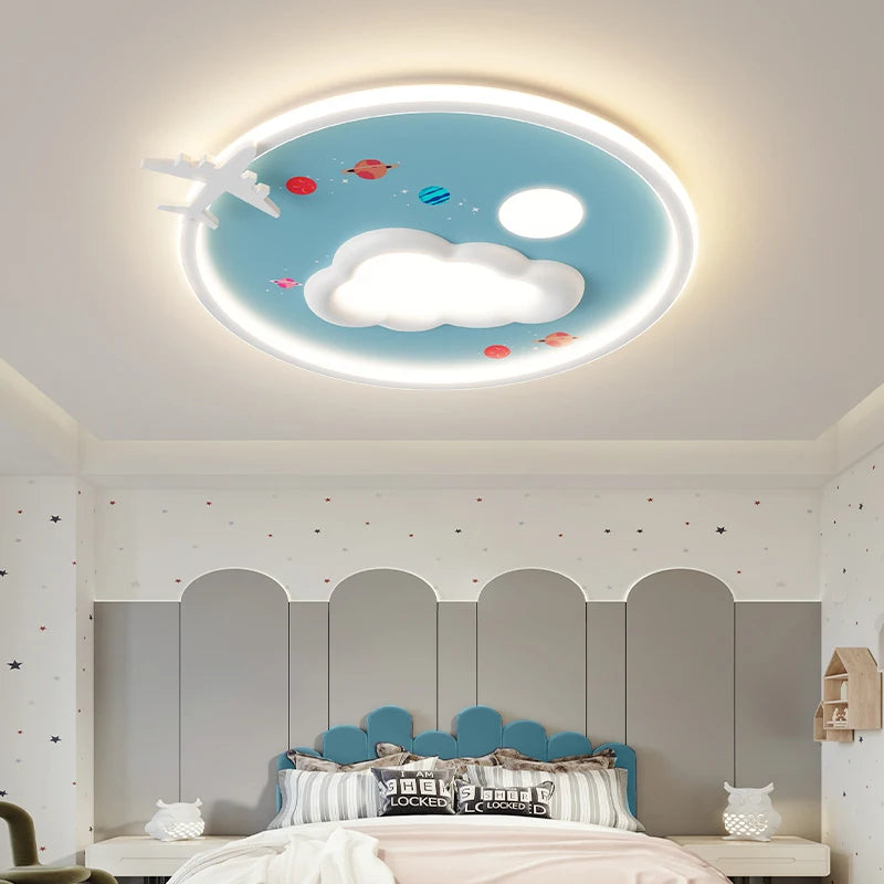 Modern Airplane Led Chandeliers Children's Bedroom Nordic Iron Living Study Room Ceiling Lights Home Decor Lighting Fixture 2024