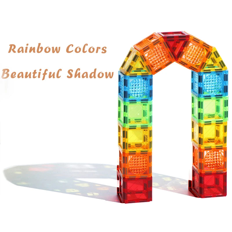 Magnetic Block Tiles Educational Toy New Design 60PCS Colorful 3D Construction Building Blocks Sets For Kids Gift Toys