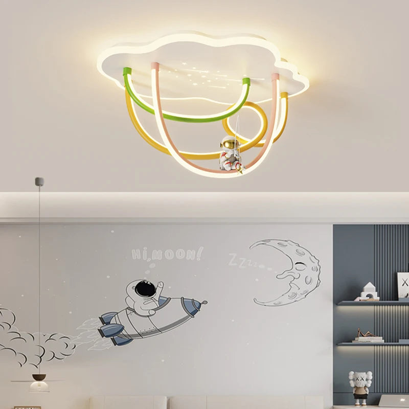 Newest Astronauts Children's Ceiling Lights Bedroom Modern Creative Child Boys Girls Pendant Lamp Study Room Decoration Lighting