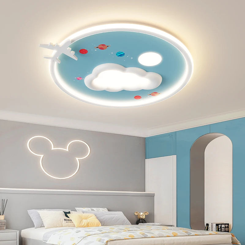 Modern Airplane Led Chandeliers Children's Bedroom Nordic Iron Living Study Room Ceiling Lights Home Decor Lighting Fixture 2024