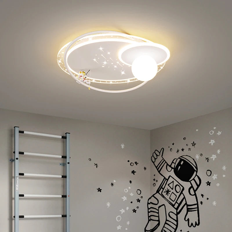 Modern LED Chandelier Lamps for Nursery Children Room Boy Ceiling Pendant Lights Remote Control Study Bedroom Indoor Lighting