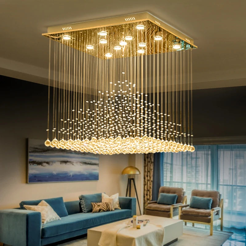 European Duplex Chandelier Modern Living Room Bedroom Light Creative Personality Dining Room Light Hanging Line Crystal Lamps