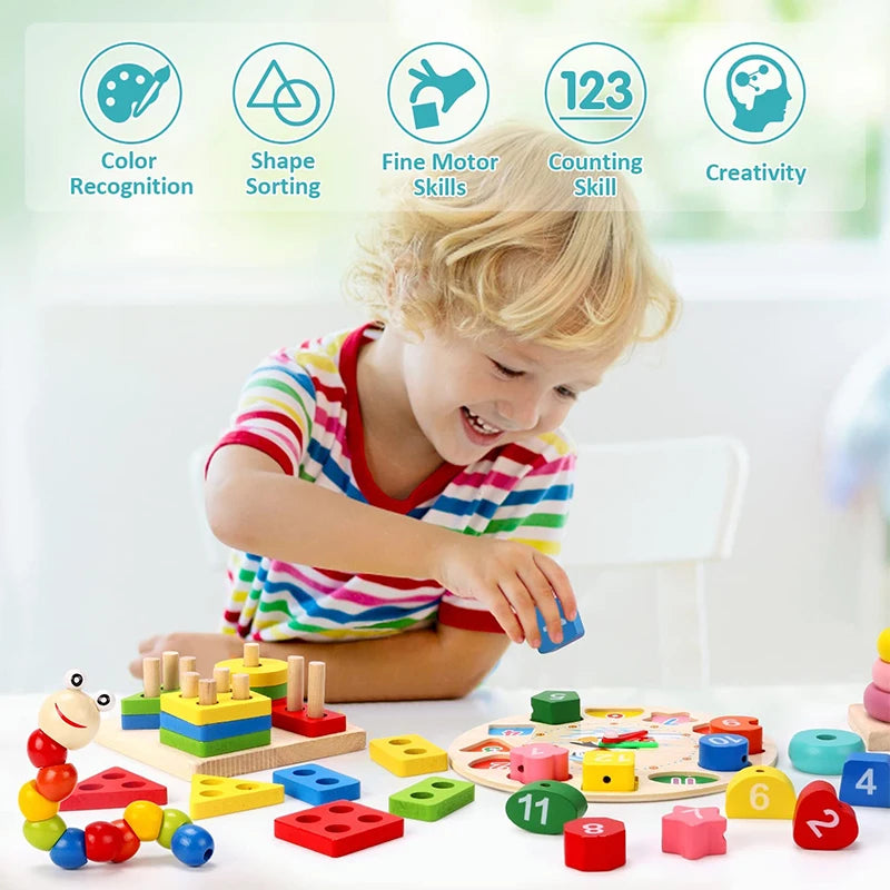 Montessori Baby Toys Development Toys For Children 1 2 3 Years Wooden Puzzle Games Education Developing Kids Child Puzzle Toys