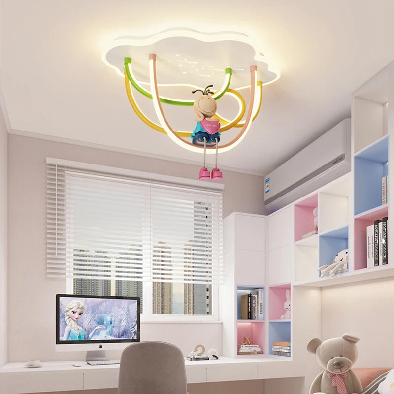 Newest Astronauts Children's Ceiling Lights Bedroom Modern Creative Child Boys Girls Pendant Lamp Study Room Decoration Lighting